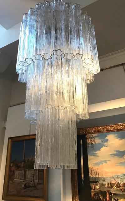 Impressive Murano Glass Tronchi Chandelier 1970