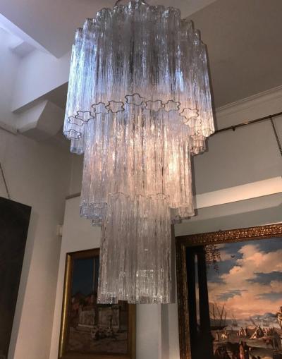 Impressive Murano Glass Tronchi Chandelier 1970