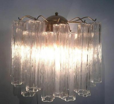 Impressive Murano Glass Tronchi Chandelier 1970
