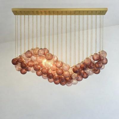 Impressive Scenographic Ametista and Pink ballotton Spheres Murano Glass Flush