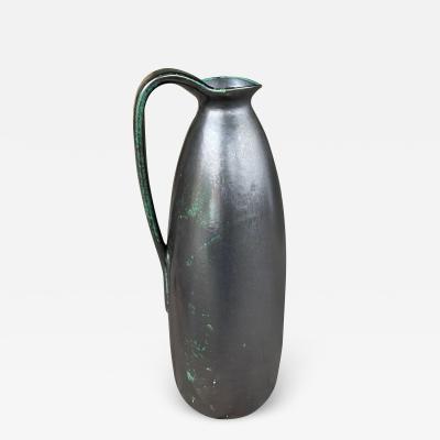 Impressively large 1960s ruscha pottery raku glazed ewer