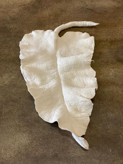 In s Schertel Giant Leaf Naturally Dyed Felted Wool Sculpture by In s Schertel Brazil