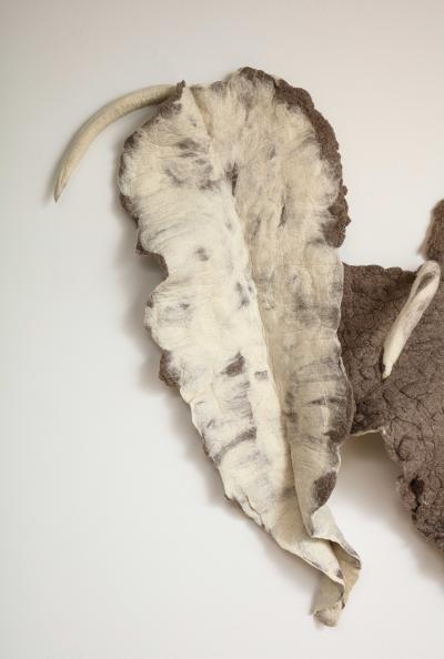 In s Schertel Giant Leaf Naturally Dyed Felted Wool Sculpture by In s Schertel Brazil