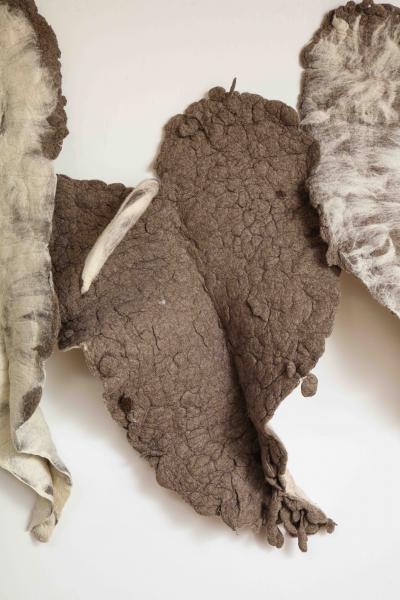 In s Schertel Giant Leaf Naturally Dyed Felted Wool Sculpture by In s Schertel Brazil