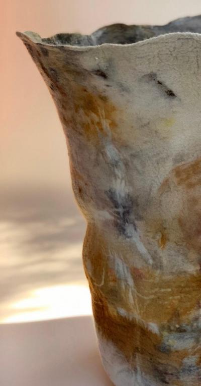 In s Schertel Querido 2020 Naturally Dyed Felted Wool Vase by In s Schertel Brazil