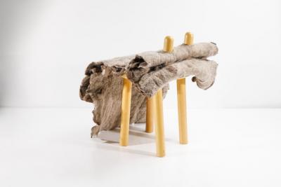 In s Schertel Tapera Little Chair in Wool and Tauari Wood by In s Schertel Brazil 2019