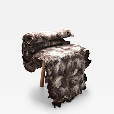 In s Schertel Tapera Little Chair in Wool and Tauari Wood by In s Schertel Brazil 2019
