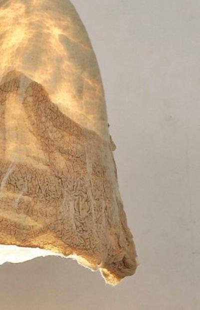 In s Schertel Untitled 2019 Silk and Felted Wool Hanging Lamp by In s Schertel Brasil