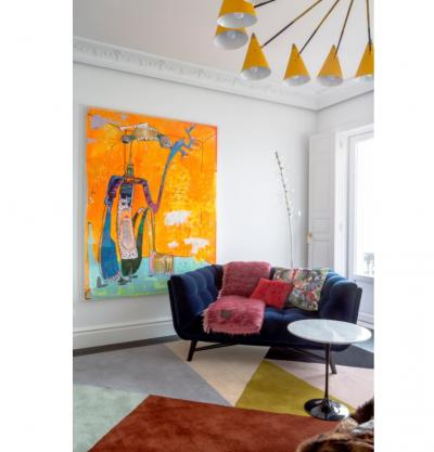 In the style Mid Century Modern Italian Yellow Metal and Brass Pendant Lamp