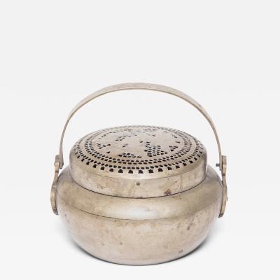 Incised Peony Brass Brazier