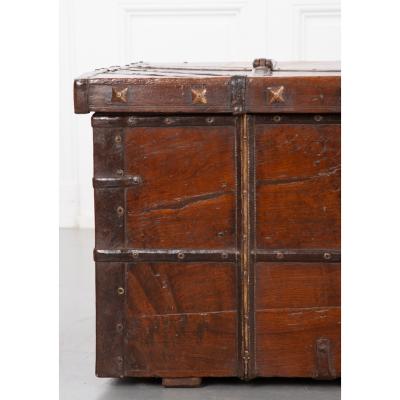 Indian 19th Century Teak and Iron Bound Trunk