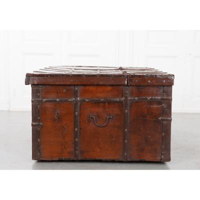 Indian 19th Century Teak and Iron Bound Trunk
