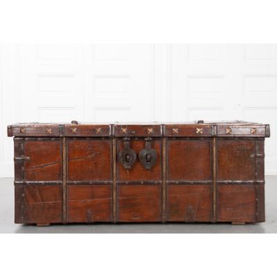 Indian 19th Century Teak and Iron Bound Trunk