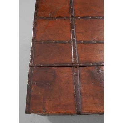 Indian 19th Century Teak and Iron Bound Trunk