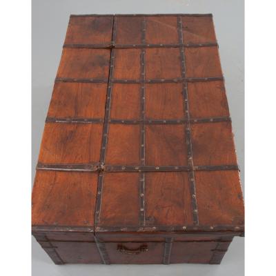 Indian 19th Century Teak and Iron Bound Trunk