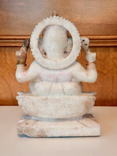 Indian Antique Carved Marble Ganesh Statue