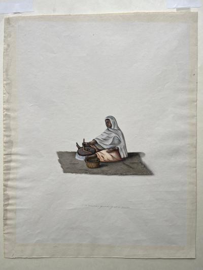 Indian Company School Gouache Paintings on Paper Professions Set of 2 C 1810