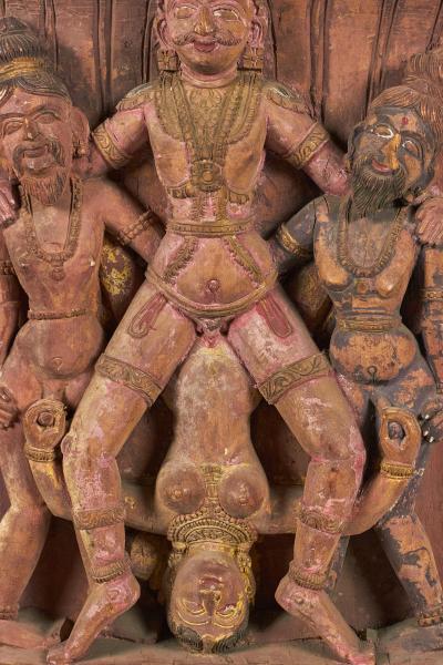 Indian Erotic Carved Wall Plaque