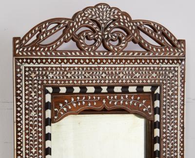 Indian Inlaid Mirror with Tambour Door