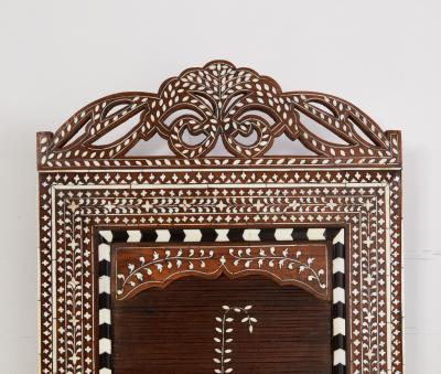 Indian Inlaid Mirror with Tambour Door