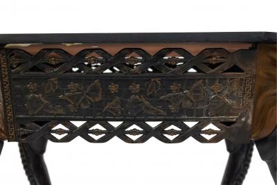 Indian Iron Center Table with Butterfly and Elephant Design