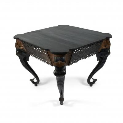 Indian Iron Center Table with Butterfly and Elephant Design