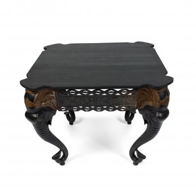 Indian Iron Center Table with Butterfly and Elephant Design