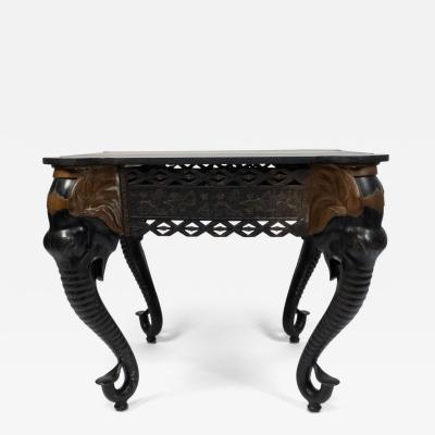 Indian Iron Center Table with Butterfly and Elephant Design