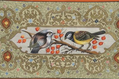 Indian Painting of Lady with Falcon on Silk 