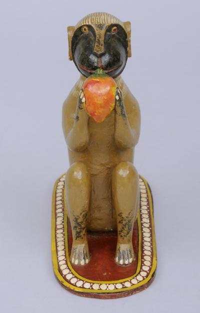 Indian Polychromed Carved Monkey Circa 1870