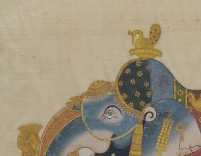 Indian Rajasthani Miniature Painting of a Royal Elephant
