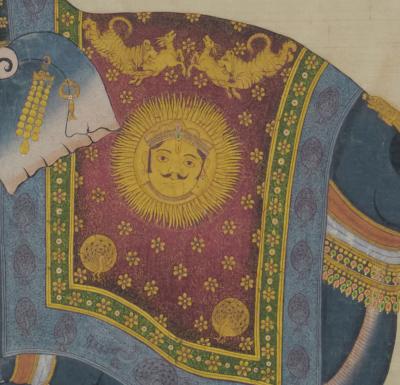 Indian Rajasthani Miniature Painting of a Royal Elephant