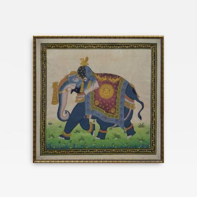 Indian Rajasthani Miniature Painting of a Royal Elephant