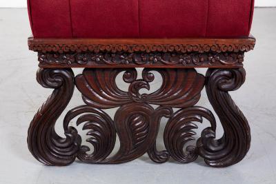 Indian Tufted Peacock Ottoman