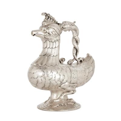 Indian silver mythological bird form jug