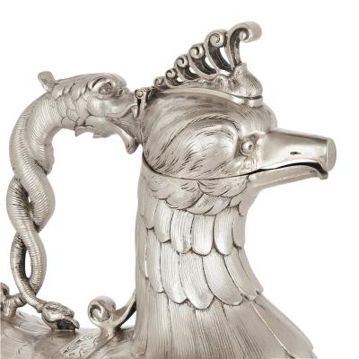 Indian silver mythological bird form jug