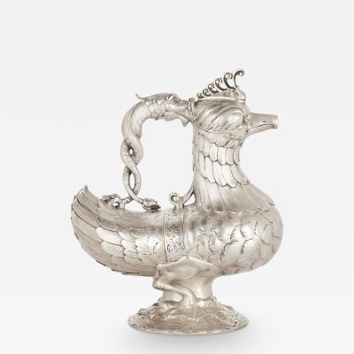 Indian silver mythological bird form jug