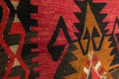 Indigenous American Woven Geometric Patterned Multi Colored Floor Runner Rug