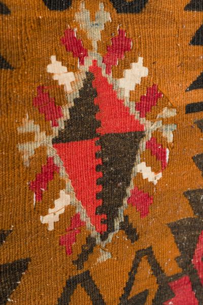 Indigenous American Woven Geometric Patterned Multi Colored Floor Runner Rug