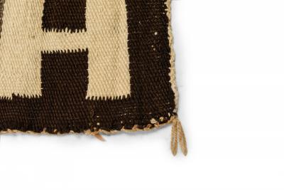 Indigenous American Woven Patterned Brown and Pink Rectangular Rug