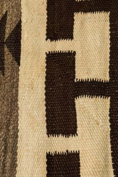Indigenous American Woven Patterned Brown and Pink Rectangular Rug