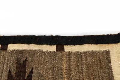 Indigenous American Woven Patterned Brown and Pink Rectangular Rug