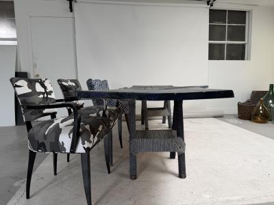 Indigo Dyed Live Edge Dining Table