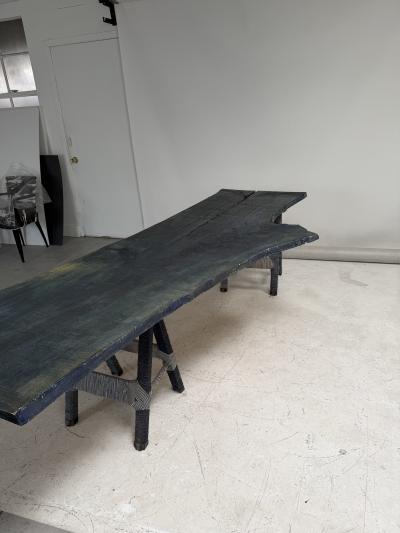 Indigo Dyed Live Edge Dining Table