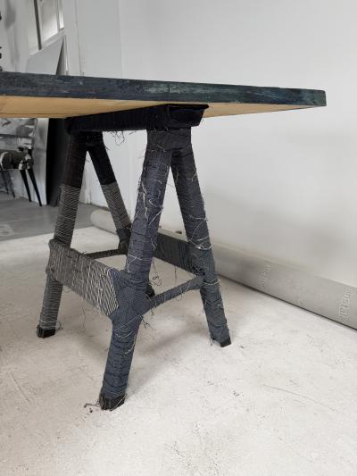 Indigo Dyed Live Edge Dining Table