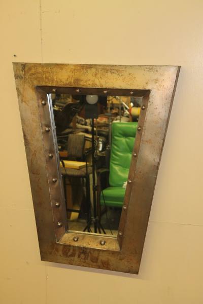 Industrial Burtalist Style Wall Mirror