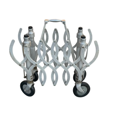 Industrial Chic Aluminum Casket Trolly Cocktail Table Base