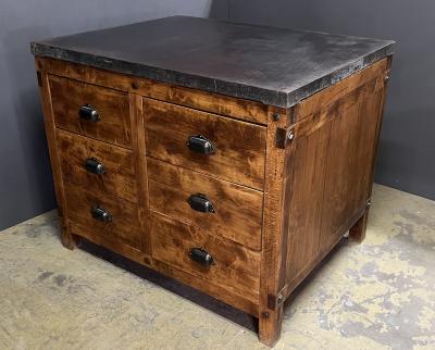 Industrial Double Sided Pine Chest of Drawers