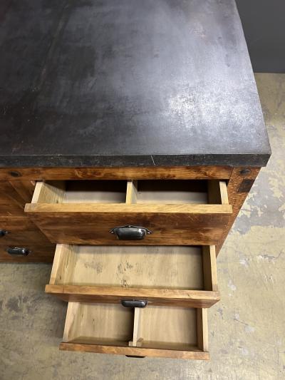 Industrial Double Sided Pine Chest of Drawers