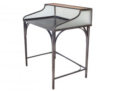Industrial French Iron and Glass Bank Desk